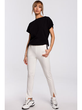 Made of Emotion Made of Emotion Pantaloni in maglia M493 Bianco Ahletic Fit