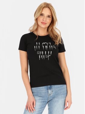 Perso Perso T-Shirt TCE241100F Czarny Regular Fit