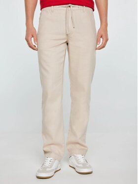 BIG STAR BIG STAR Spodnie materiałowe CABRES_103_350 Biały Basic Fit