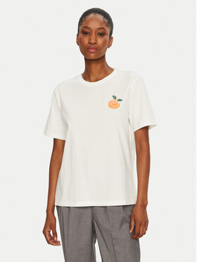 Vila Vila T-Shirt Sybil 14097443 Biały Regular Fit