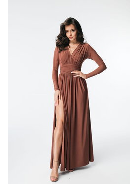 Aurora Aurora Sukienka wieczorowa Adelle karmel Brązowy Feminine Fit