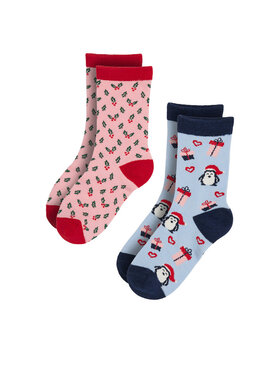 Nelli Blu Nelli Blu Set od 2 para dječjih visokih čarapa 7KB-006-AW23 (2-pack) Crvena