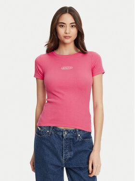 Guess Jeans Guess Jeans Póló W5YP37 KA0H1 Rózsaszín Slim Fit