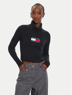 Tommy Jeans Tommy Jeans Dolčevita Flag DW0DW18678 Crna Regular Fit