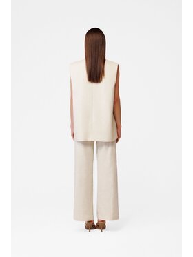 LE POSSÉ LE POSSÉ Pantaloni di tessuto SS Beige Relaxed Fit