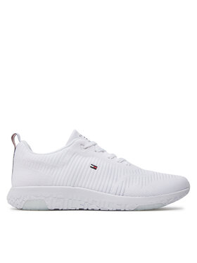 Tommy Hilfiger Tommy Hilfiger Sneakersy Corporate Knit Rib Runner FM0FM02838 Biały