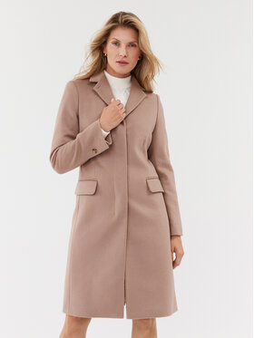 Calvin Klein Calvin Klein Vlnený kabát Essential K20K206877 Béžová Regular Fit
