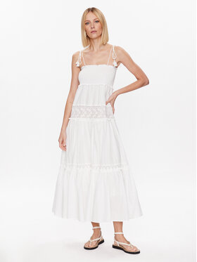 TWINSET TWINSET Strandkleid 231LM2YEE Weiß Relaxed Fit