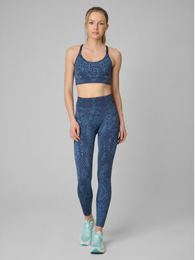 4F 4F Legginsy TRAINING Turkusowy Slim Fit