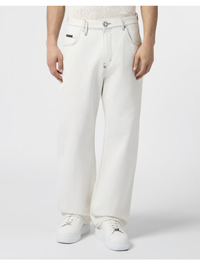 PHILIPP PLEIN PHILIPP PLEIN Jeansy 30582 Biały Loose Fit