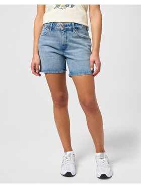 Wrangler Wrangler Szorty jeansowe BOYFRIEND SHORT Niebieski Loose Fit