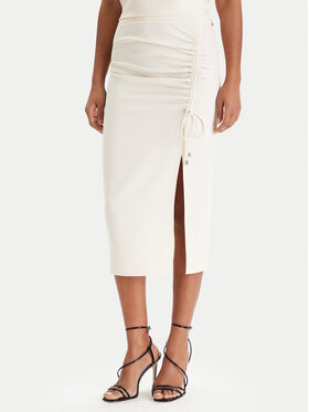 Patrizia Pepe Patrizia Pepe Spódnica midi 8G0530/A701-W409 Écru Regular Fit
