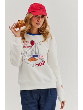 NAOKO NAOKO Mikina Little Luxury Biela Regular Fit