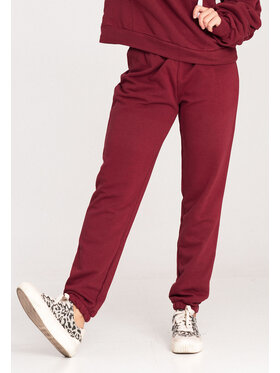 FIGL FIGL Spodnie dresowe M1056 Bordowy Jogger Fit