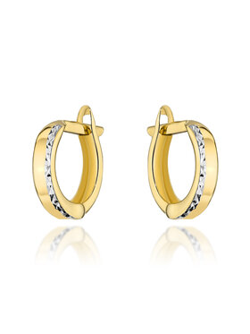 Fugart Fugart Kolczyki Kolczyki z dwukolorowego złota z diamentowaniem FUG7-31-K01318-2 Złoty