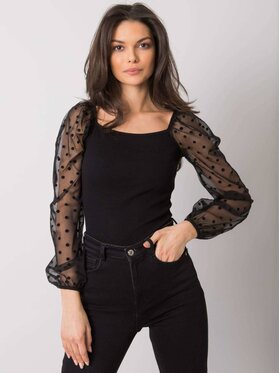 RUE PARIS RUE PARIS Bluzka 220794 Czarny Regular Fit