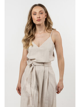 Awama Awama Bluzka A722 Beżowy Basic Fit