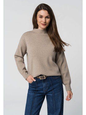Volcano Volcano Sweter S-SARA Beżowy Regular Fit