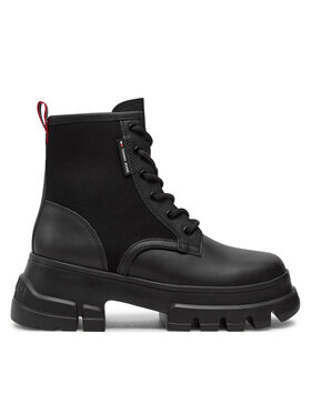 Tommy Jeans Tommy Jeans Trappers Tjw Chunky Lace Up Boot Mix Mat EN0EN02554 Negru