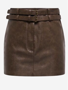 ONLY ONLY Φούστα onl jasmine faux leather Καφέ Regular Fit