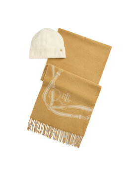 LAUREN RALPH LAUREN LAUREN RALPH LAUREN Set čiapka a šál 454P23530002 Svetlo hnedá
