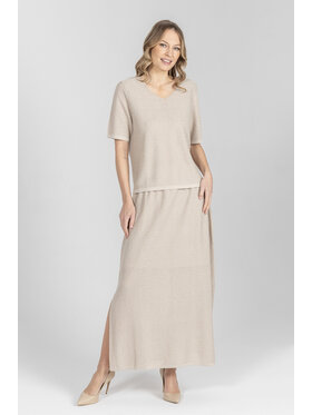 Deni Cler Milano Deni Cler Milano Spódnica maxi T-DC-712D-F2-20-12-1 Beżowy Regular Fit