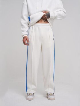 Machinist Machinist Spodnie dresowe Spodnie Dresowe Męskie Białe / Niebieskie Machinist Strip M Biały Regular Fit