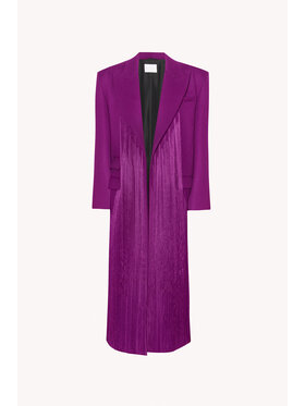 Epuzer Epuzer Płaszcz przejściowy Fringed wool Różowy Standard Fit