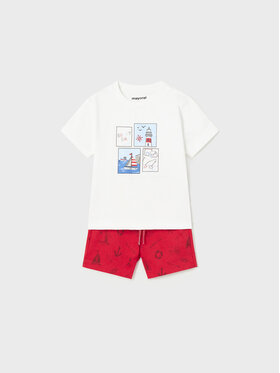 Mayoral Mayoral Komplet t-shirt i spodenki 1647 Kolorowy Regular Fit
