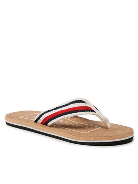 Tommy Hilfiger Tommy Hilfiger Japonki Cork Beach Sandal FM0FM04475 Beżowy