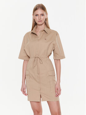Calvin Klein Jeans Calvin Klein Jeans Hemdkleid J20J220520 Beige Regular Fit