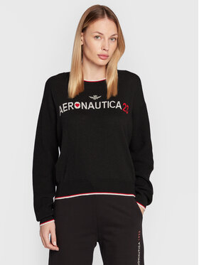 Aeronautica Militare Aeronautica Militare Sweter 222MA1415DL476 Czarny Regular Fit