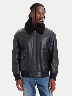 BOSS BOSS Lederjacke Jopeak 50566594 Schwarz Regular Fit