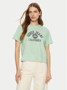 Guess Guess Póló W5RI43 K8HM0 Zöld Regular Fit