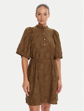 Bruuns Bazaar Bruuns Bazaar Рокля тип риза Canterbury Imilia BBW4504 Кафяв Straight Fit