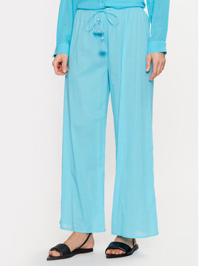 Seafolly Seafolly Spodnie materiałowe 55155-PA Turkusowy Relaxed Fit