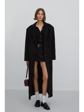 Estro Estro Kabát ER00117927 Čierna Loose Fit