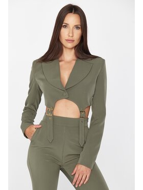 MANDRAGORA MANDRAGORA Marynarka Feminity Zielony Relaxed Fit