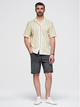 Ombre Ombre Szorty jeansowe OM-SRDS-0192 Szary ciemny Slim Fit