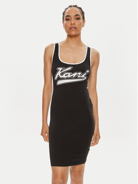 Karl Kani Karl Kani Sommerkleid Varsity 6160828 Schwarz Slim Fit
