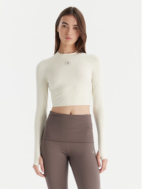 adidas by Stella McCartney adidas by Stella McCartney Koszulka techniczna Training JM1403 Beżowy Slim Fit