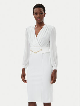 Rinascimento Rinascimento Sukienka koktajlowa CFC0123289003 Biały Regular Fit