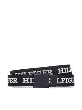 Tommy Hilfiger Tommy Hilfiger Pasek Dziecięcy Corporate Hilfiger Webbing Belt AU0AU01740 Granatowy
