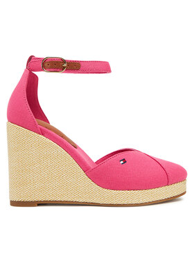 Tommy Hilfiger Tommy Hilfiger Półbuty Flag High Wedge Espad Closed Toe FW0FW08494 Różowy
