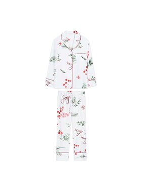 White pocket White pocket Piżama Satynowa Biały Regular Fit