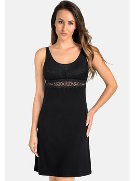 Teyli Teyli Koszula nocna 354 Czarny Regular Fit