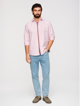 Ombre Ombre Koszula K705 Różowy jasny Regular Fit