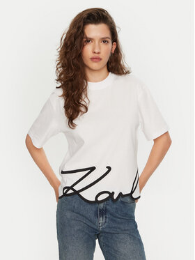 KARL LAGERFELD KARL LAGERFELD T-Shirt A1W17013 Biały Regular Fit