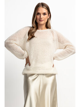 Fobya Fobya Sweter F1881 Écru Basic Fit