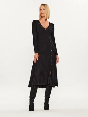 Morgan Morgan Плетена рокля 232-RMIBEL Черен Slim Fit